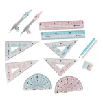 8Pcs/Set Compasses Rulers Professional Drawing Tools Geometry Maths Art Drawing Supplies Office Student Stationery Gift Prizes - Image 2