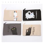 Oxford Cute Cartoon Cat Pencil Bag Waterproof Large Capacity Canvas Pencil Case Korean Version Pen Pencil Eraser Storage Bag