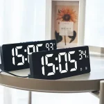 Voice Control Digital Alarm Clock Temperature Dual Alarm Snooze Desktop Table Clock Night Mode 12/24H LED Clock Watch Desk - Image 2