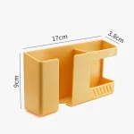 2 In 1 Wall-mounted Mobile Phone Remote Control Storage Box Multifunctional Punch-free Storage Rack Wall Debris Storage Holders - Image 4