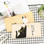 Oxford Cute Cartoon Cat Pencil Bag Waterproof Large Capacity Canvas Pencil Case Korean Version Pen Pencil Eraser Storage Bag - Image 2