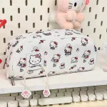 Kawaii Cartoon Hellokitty Pochacco Printe Pattern Large Capacity Transparent Double Layer Pencil Case Cartoon Stationery Pen Bag