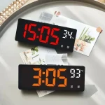 Voice Control Digital Alarm Clock Temperature Dual Alarm Snooze Desktop Table Clock Night Mode 12/24H LED Clock Watch Desk - Image 4