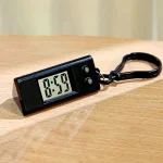 With buckle Triangle Electronic Hanging Clock Small Silent Electronic Clock Keyring Anti-fall Mini LED Digital Clock Quiet Test - Image 2