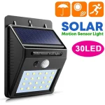 30 LED Solar Lights PIR Motion Sensor Wall Light Solar Outdoor Light Waterproof Solar Powered Sunlight Garden Decor Street Lamp
